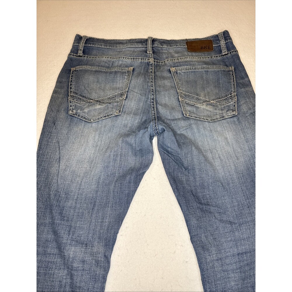 BKE Jake Jeans Mens 34 XL Straight Leg Denim Distressed Wash SOFT 99% Cotton - Picture 12 of 16